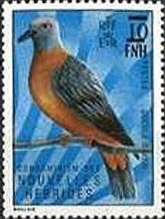 Stamp, Former Issue with Overprint of New Currency and Value, Vanuatu,  , Birds