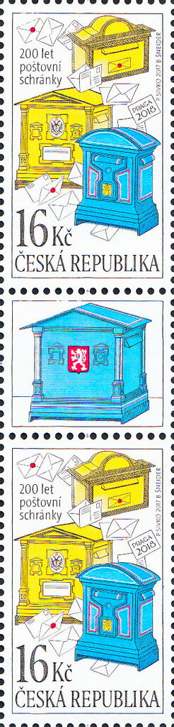 Gutter Pairs, Historic mailboxes, Czech Republic,  , Anniversaries and Jubilees, Letters (Mail), Mailboxes, Postal Services