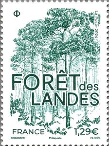 Stamp, The Landes forest, France,  , Forests, Trees