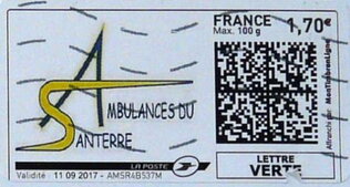 Stamp, Ambulances de Santerre, France,  , Healthcare, Vehicles