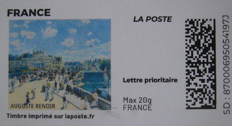 Auguste Renoir. Pont Neuf. Redesign, without laposte logo