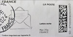 Stamp, Letter 4. Redesign without laposte logo - Max 20g, France,  , Letters (Mail)