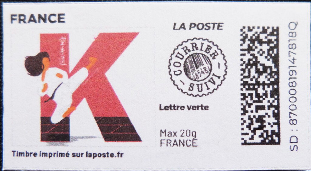 Letter K Karate. Redesign no logo. Courrier suivi