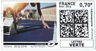 Stamp, Running, at the Starting Block, France,  , Running, Sports