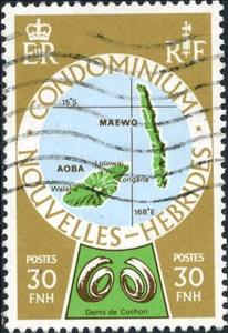 Stamp, Maebo, Aoba, Vanuatu,  , Maps