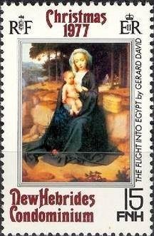 Stamp, Escape from Egypt by David, Vanuatu,  , Christmas, Paintings