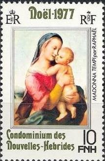Stamp, Madonna Tempi by Raffael, Vanuatu,  , Christmas, Paintings
