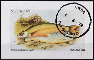 Souvenir Sheet, Torgoch and Alpine Charr, India, Nagaland,  , Fishes