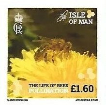 Stamp, Pollination, Isle of Man,  , Animals (Fauna), Bees, Insects