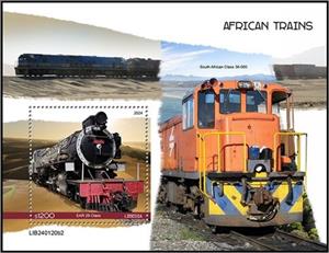 Souvenir Sheet, EAR 29 Class, Liberia,  , Locomotives, Railways