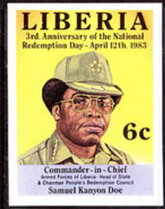 Stamp, Samuel Canyon Doe, Liberia,  , Anniversaries and Jubilees, Army, Revolutionaries