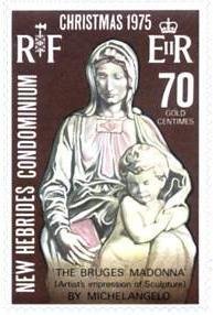 Stamp, Brügger-Madonna, by Michelangelo, Vanuatu,  , Sculptures, Art