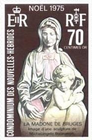 Stamp, Brügger-Madonna, by Michelangelo, Vanuatu,  , Sculptures, Art