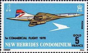 Stamp, Concorde / British Airways, Vanuatu,  , Aviation, Aircrafts