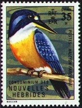 Stamp, Halcyon farquhari, Vanuatu,  , Birds, Animals (Fauna), Kingfishers