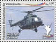 Stamp, MI-17V5 Pemón helicopter, Venezuela,  , Anniversaries and Jubilees, Helicopters, Military Forces