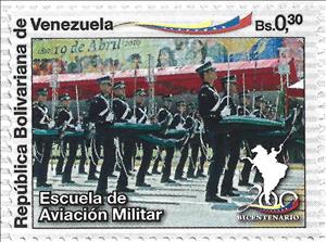 Stamp, Military Parade, Aviation School, Venezuela,  , Anniversaries and Jubilees, Military Forces