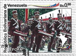 Stamp, Military Parade, Nat Guard School, Venezuela,  , Anniversaries and Jubilees, Military Forces