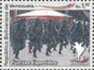 Stamp, Special Forces members with fully-painted faces, black gun s, Venezuela,  , Anniversaries and Jubilees, Military Forces