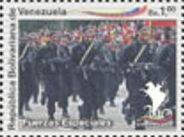 Stamp, Special Forces members with open mouths, camouflage painted, Venezuela,  , Anniversaries and Jubilees, Military Forces