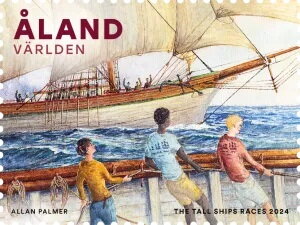 Stamp, The Tall Ships Races, Åland Islands,  , Ships, Water