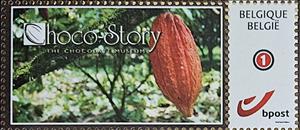 Stamp, Choco-Story - The Chocolate Museum, Bruges, Belgium,  , Food, Fruits and Berries, Trees