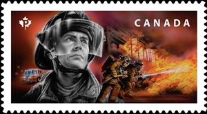 Stamp, Firefighters, Canada,  , Fire-brigade, Headgear