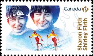 Stamp, Sharon and Shirley Firth, Canada,  , Cross-country Skiing, Sports, Winter Sports, Women