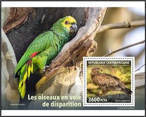 Souvenir Sheet, Aquila nipalensis, Central African Republic,  , Birds of Prey, Eagles