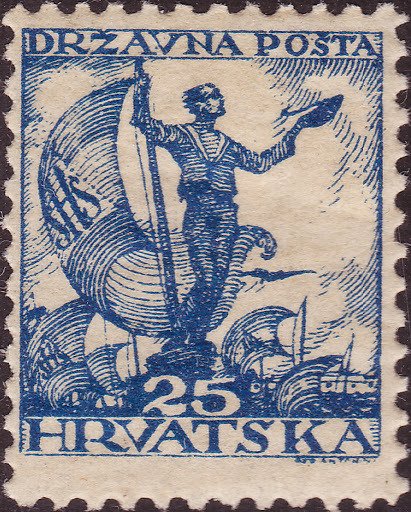 Sailor with flag and Falke