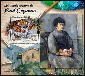 Souvenir Sheet, Paul Cézanne (1839–1906), Djibouti,  , Anniversaries and Jubilees, Painters
