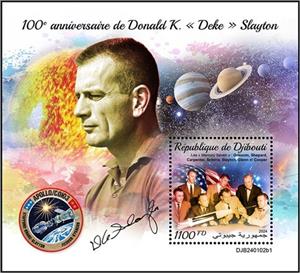 Souvenir Sheet, The “Mercury Seven”, Djibouti,  , Anniversaries and Jubilees, Astronauts