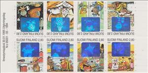 Booklet Pane, Characters from "The Children from Hundeberg", Finland,  , Cartoons, Comics, Dogs, Holograms, Letters (Mail), Valentine's Day