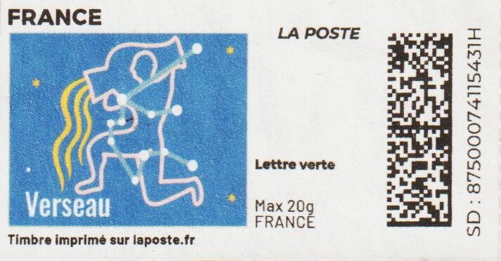 Aquarius Verseau. Redesign without laposte logo