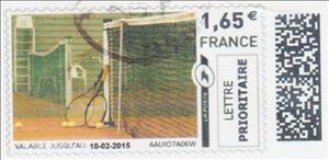 Stamp, Tennis Net and Rackets, France,  , Sports, Tennis