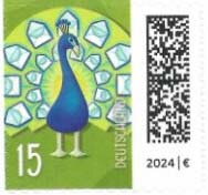 Stamp, Letter Peacock, Germany, Federal Republic,  , Letters (Mail), Peacocks