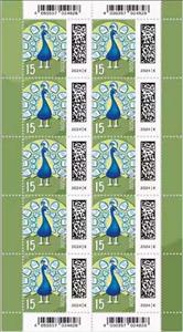 Full Pane, Letter Peacock, Germany, Federal Republic,  , Letters (Mail), Peacocks