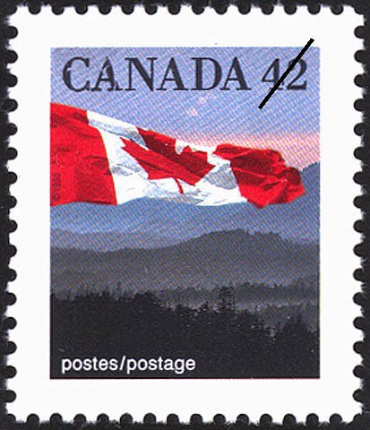 Canadian Flag over Hills