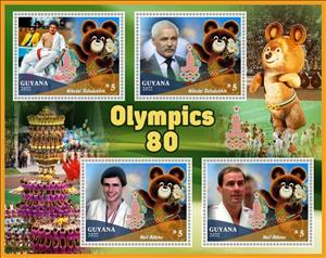 Mini Sheet, 1980 Olympics, Guyana,  , Olympic Games