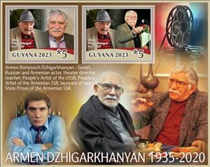 Souvenir Sheet, Armen Dzhigarkhanyan, Guyana,  , Actors