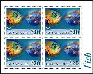 Mini Sheet, Fish, Guyana,  , Fishes