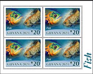 Mini Sheet, Fish, Guyana,  , Fishes