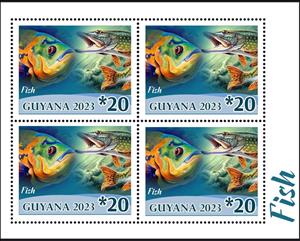 Mini Sheet, Fish, Guyana,  , Fishes