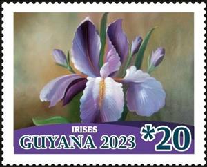 Stamp, Irises, Guyana,  , Flowers
