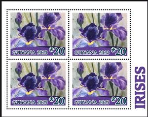 Mini Sheet, Irises, Guyana,  , Flowers
