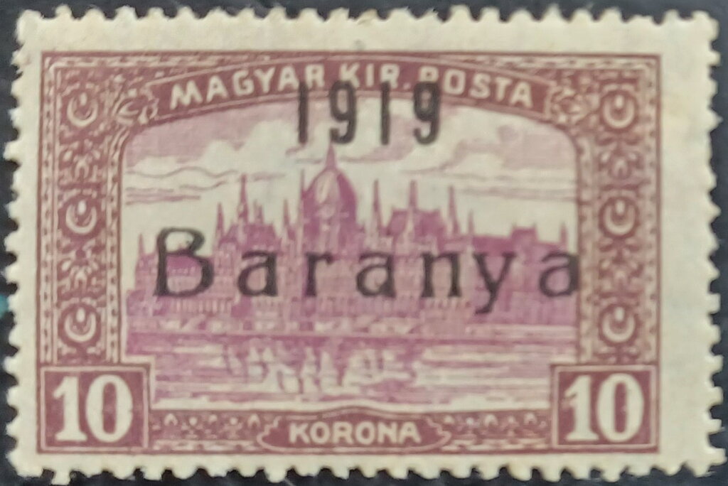 Black overprint: '1919 Baranya'