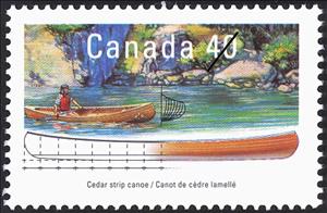 Stamp, Cedar Strip Canoe, Canada,  