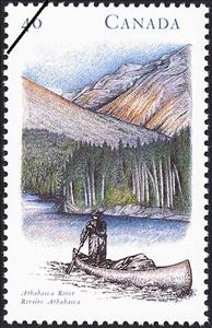 Stamp, Athabasca River, Canada,  , Landscapes, Mountains, Rivers