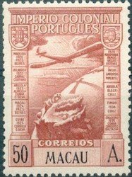 Stamp, Aircraft across globe, Macau,  