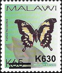 Stamp, Eastern Black-and-yellow Swallowtail (Papilio pelodorus), Malawi,  , Animals (Fauna), Butterflies and Moths, Insects